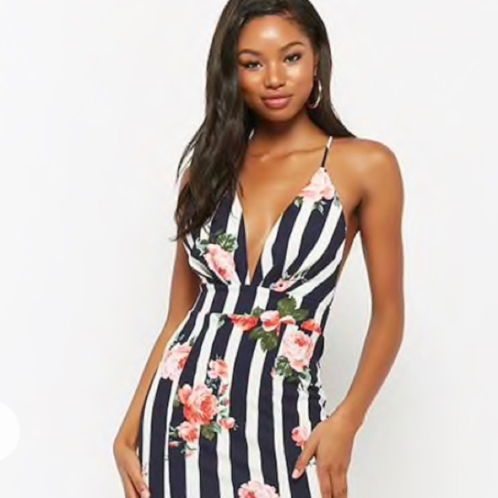 Striped Floral Mermaid Dress Never Worn